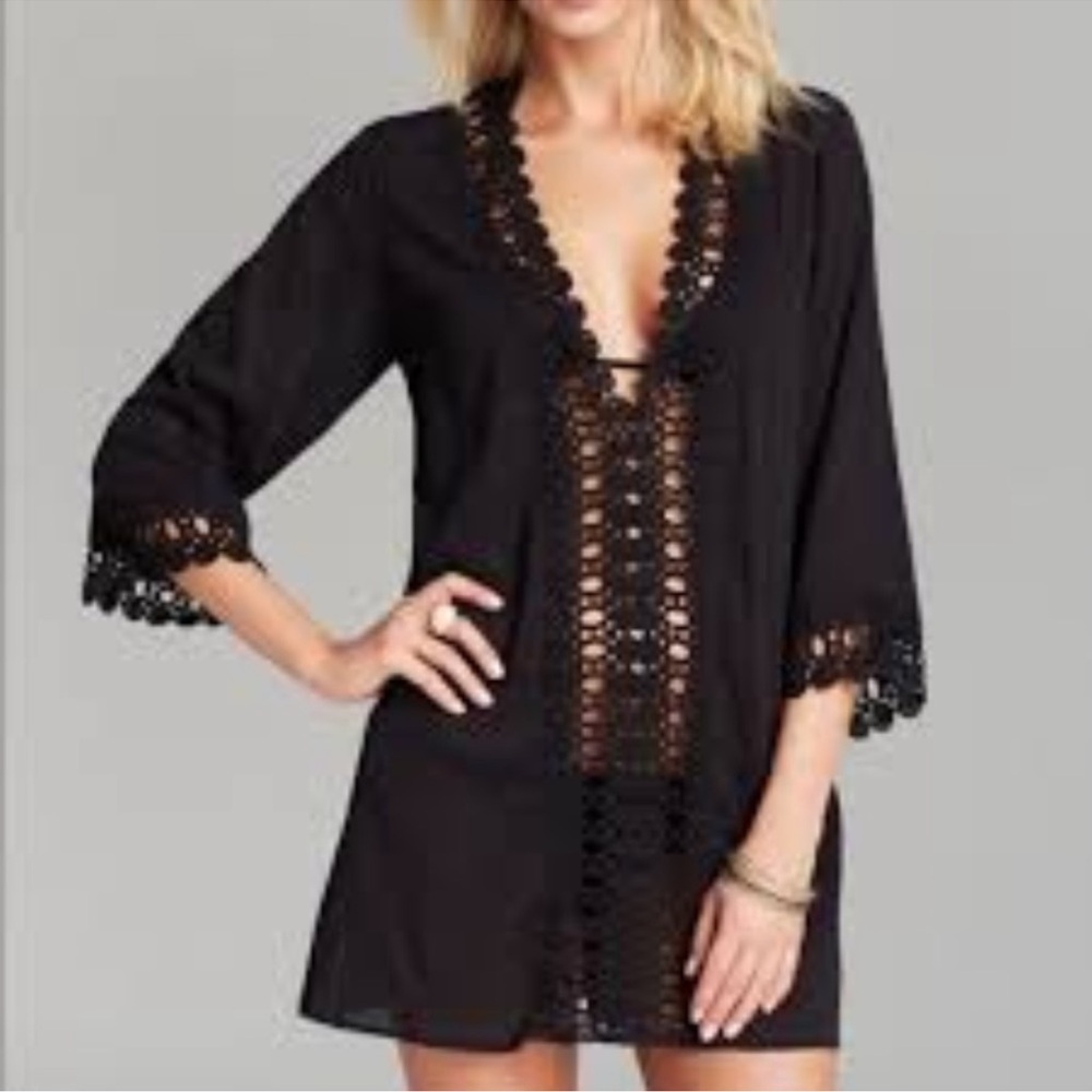 La Blanca Crochet Tunic Swimsuit Coverup
